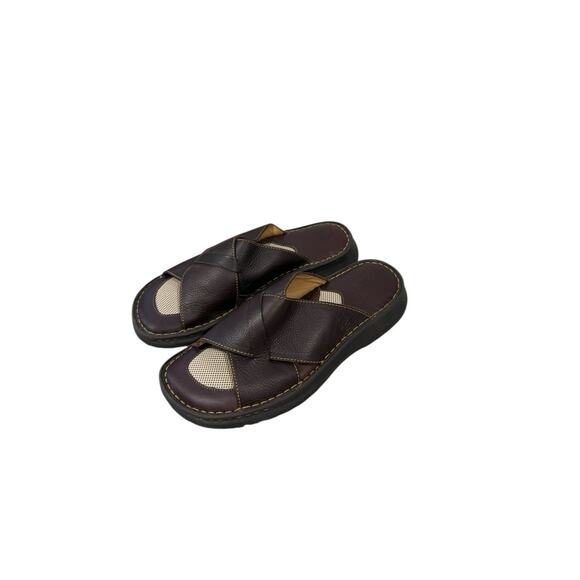 Born MARCO Dark Brown Criss Cross Sandal's Leather Men's Size 9 - Picture 1 of 7